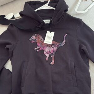 Coach Black Dinosaur Graphic Hoodie NWT